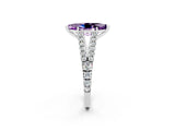 White gold Marquise Cut Cut Split Shank Pave Diamond Engagement Ring with Four-Prong Setting_2
