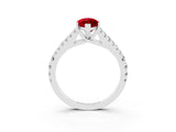 White gold Marquise Cut Cut Split Shank Pave Diamond Engagement Ring with Four-Prong Setting_3