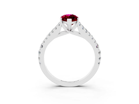 White gold Marquise Cut Cut Split Shank Pave Diamond Engagement Ring with Four-Prong Setting_3