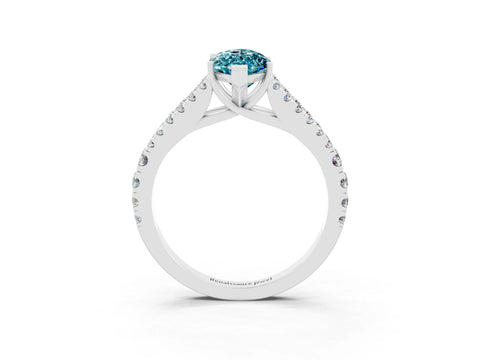 White gold Marquise Cut Cut Split Shank Pave Diamond Engagement Ring with Four-Prong Setting_3