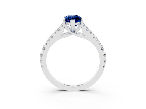 White gold Marquise Cut Cut Split Shank Pave Diamond Engagement Ring with Four-Prong Setting_3