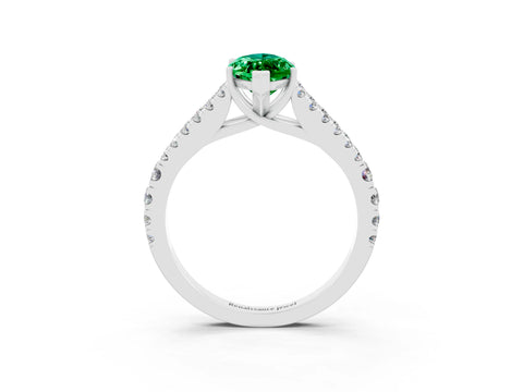 White gold Marquise Cut Cut Split Shank Pave Diamond Engagement Ring with Four-Prong Setting_3