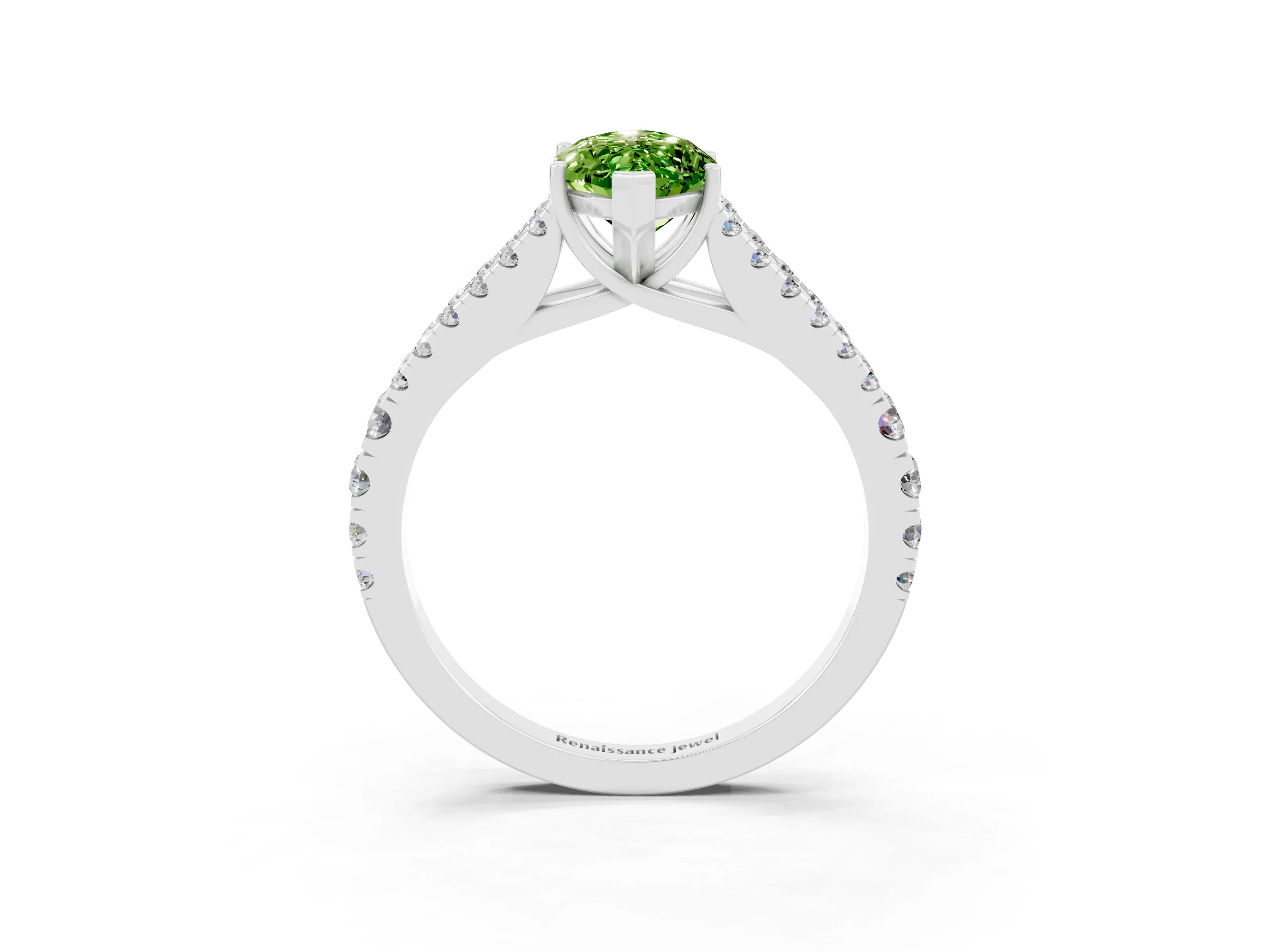 White gold Marquise Cut Cut Split Shank Pave Diamond Engagement Ring with Four-Prong Setting_3