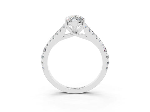 White gold Marquise Cut Cut Split Shank Pave Diamond Engagement Ring with Four-Prong Setting_3