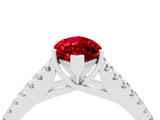 White gold Marquise Cut Cut Split Shank Pave Diamond Engagement Ring with Four-Prong Setting_4