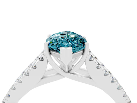 White gold Marquise Cut Cut Split Shank Pave Diamond Engagement Ring with Four-Prong Setting_4