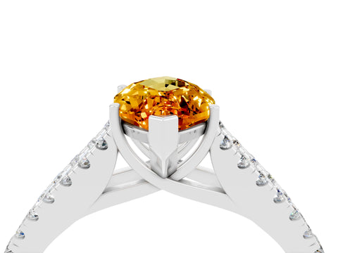 White gold Marquise Cut Cut Split Shank Pave Diamond Engagement Ring with Four-Prong Setting_4
