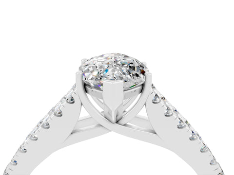 White gold Marquise Cut Cut Split Shank Pave Diamond Engagement Ring with Four-Prong Setting_4