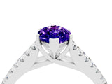 White gold Marquise Cut Cut Split Shank Pave Diamond Engagement Ring with Four-Prong Setting_4