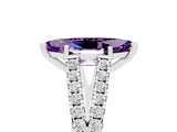 White gold Marquise Cut Cut Split Shank Pave Diamond Engagement Ring with Four-Prong Setting_5