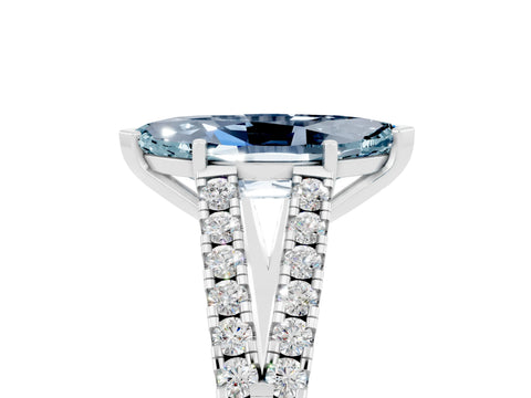 White gold Marquise Cut Cut Split Shank Pave Diamond Engagement Ring with Four-Prong Setting_5