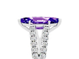 White gold Marquise Cut Cut Split Shank Pave Diamond Engagement Ring with Four-Prong Setting_5