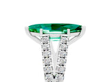 White gold Marquise Cut Cut Split Shank Pave Diamond Engagement Ring with Four-Prong Setting_5