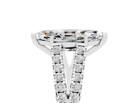 White gold Marquise Cut Cut Split Shank Pave Diamond Engagement Ring with Four-Prong Setting_5