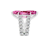 White gold Marquise Cut Cut Split Shank Pave Diamond Engagement Ring with Four-Prong Setting_5