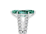 White gold Marquise Cut Cut Split Shank Pave Diamond Engagement Ring with Four-Prong Setting_5