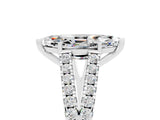 White gold Marquise Cut Cut Split Shank Pave Diamond Engagement Ring with Four-Prong Setting_5