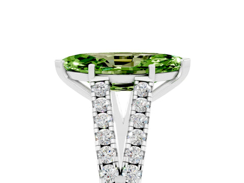 White gold Marquise Cut Cut Split Shank Pave Diamond Engagement Ring with Four-Prong Setting_5