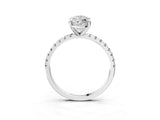 White gold Marquise Cut Diamond Brilliant Solitaire Ring with Pavé Band and Four-Prong Setting_32