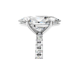 White gold Marquise Cut Diamond Brilliant Solitaire Ring with Pavé Band and Four-Prong Setting_34