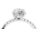 White gold Marquise Cut Diamond Brilliant Solitaire Ring with Pavé Band and Four-Prong Setting_4