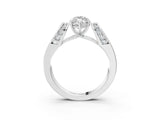 White gold Marquise Cut Diamond Channel Set Solitaire Ring with Four-Prong Setting_13