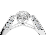 White gold Marquise Cut Diamond Channel Set Solitaire Ring with Four-Prong Setting_14