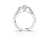 White gold Marquise Cut Diamond Channel Set Solitaire Ring with Four-Prong Setting_25