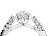 White gold Marquise Cut Diamond Channel Set Solitaire Ring with Four-Prong Setting_26