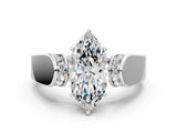 White gold Marquise Cut Diamond Channel Set Solitaire Ring with Four-Prong Setting_52