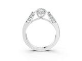 White gold Marquise Cut Diamond Channel Set Solitaire Ring with Four-Prong Setting_55
