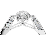 White gold Marquise Cut Diamond Channel Set Solitaire Ring with Four-Prong Setting_56