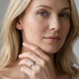 White gold Marquise Cut Diamond Classic Solitaire Ring with Pavé Band and Four-Prong Setting_60