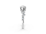 White gold Marquise Cut Diamond Cluster Pavé Band with Four-Prong Setting_11