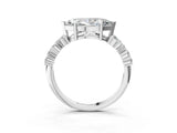 White gold Marquise Cut Diamond Cluster Pavé Band with Four-Prong Setting_12