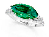 White gold Marquise Cut Diamond Cluster Pavé Band with Four-Prong Setting_1