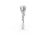 White gold Marquise Cut Diamond Cluster Pavé Band with Four-Prong Setting_20
