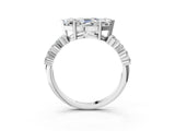 White gold Marquise Cut Diamond Cluster Pavé Band with Four-Prong Setting_21