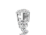 White gold Marquise Cut Diamond Cluster Pavé Band with Four-Prong Setting_23