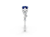 White gold Marquise Cut Diamond Cluster Pavé Band with Four-Prong Setting_2
