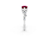 White gold Marquise Cut Diamond Cluster Pavé Band with Four-Prong Setting_2