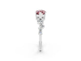 White gold Marquise Cut Diamond Cluster Pavé Band with Four-Prong Setting_2
