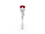 White gold Marquise Cut Diamond Cluster Pavé Band with Four-Prong Setting_2