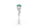 White gold Marquise Cut Diamond Cluster Pavé Band with Four-Prong Setting_2