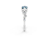 White gold Marquise Cut Diamond Cluster Pavé Band with Four-Prong Setting_2