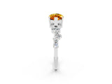 White gold Marquise Cut Diamond Cluster Pavé Band with Four-Prong Setting_2