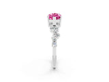White gold Marquise Cut Diamond Cluster Pavé Band with Four-Prong Setting_2