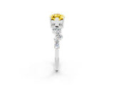White gold Marquise Cut Diamond Cluster Pavé Band with Four-Prong Setting_2