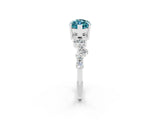 White gold Marquise Cut Diamond Cluster Pavé Band with Four-Prong Setting_2