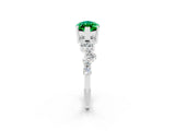 White gold Marquise Cut Diamond Cluster Pavé Band with Four-Prong Setting_2
